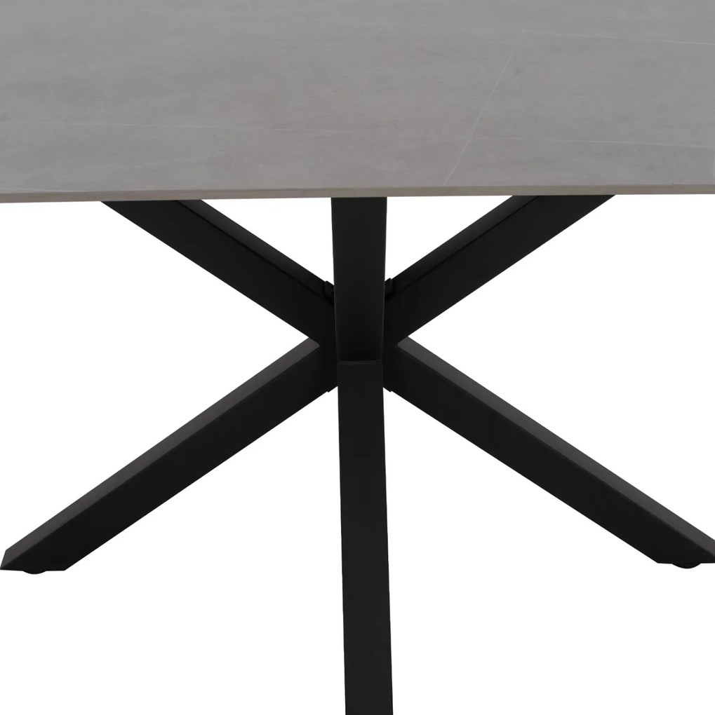 ΤΡΑΠΕΖΙ ΤΡΑΠΕΖΑΡΙΑΣ SYNTEC SINTERED STONE ΓΚΡΙ ΜΕΤΑΛΛΙΚΑ ΠΟΔΙΑ 160x90x75Υεκ.
