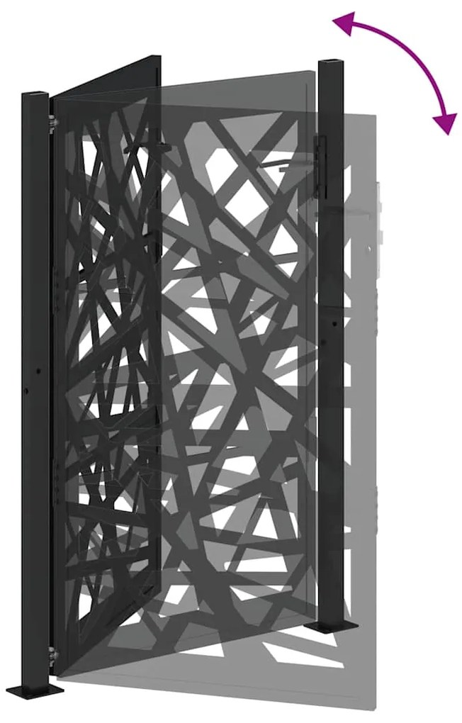 Garden Gate Μαύρη 105x155 cm Σχέδιο Ατσάλινο Φωτιστικό - Μαύρο