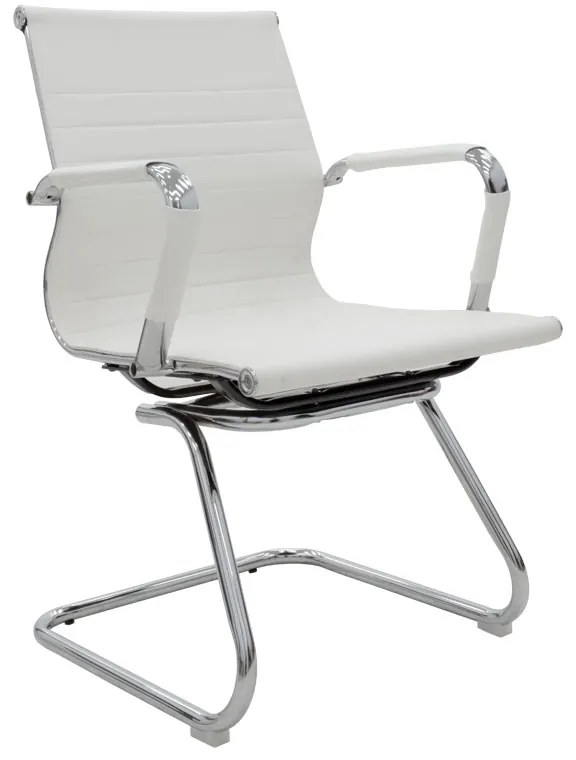 Καρέκλα γραφείου επισκέπτη Valter pakoworld λευκό pu 55.5x48x88εκ