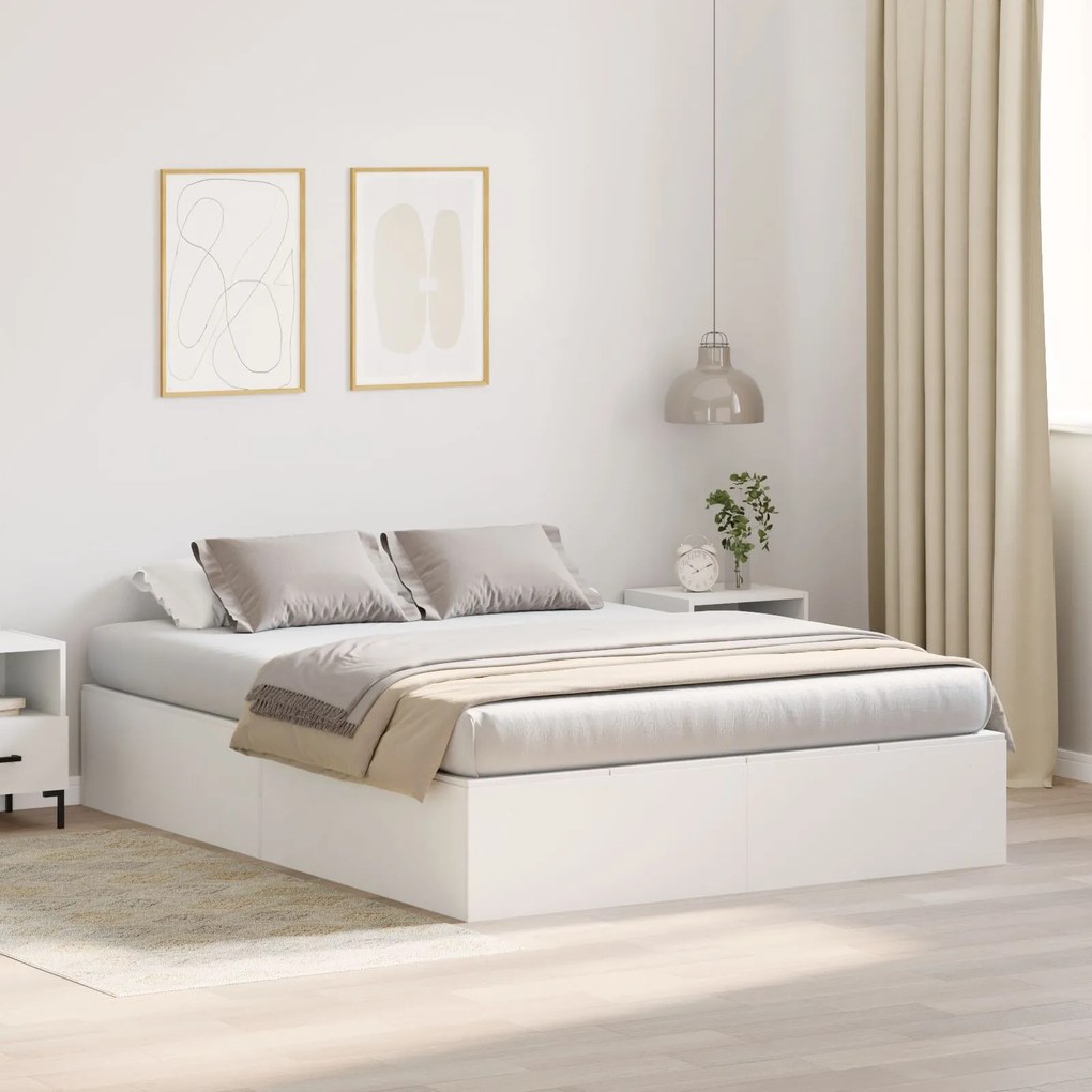 καρέκλα vidaXL Λευκή MDF 140 x 200 εκ. Κρεβάτι με αποθηκευτικό χώρο