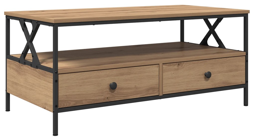 vidaXL Τραπεζάκι σαλονιού with Drawer artisan δρυς 100 x 51 x 45 cm
