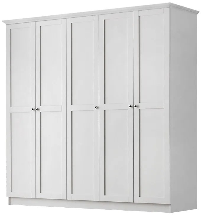 Megapap Ντουλάπα Ρούχων Emily Πεντάφυλλη Λευκό 175x50x210εκ.