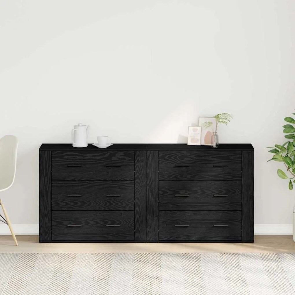vidaXL Μπουφές Μαύρη Οξυά 160 x 33 x 70 εκ. Επεξεργασμένο ξύλο