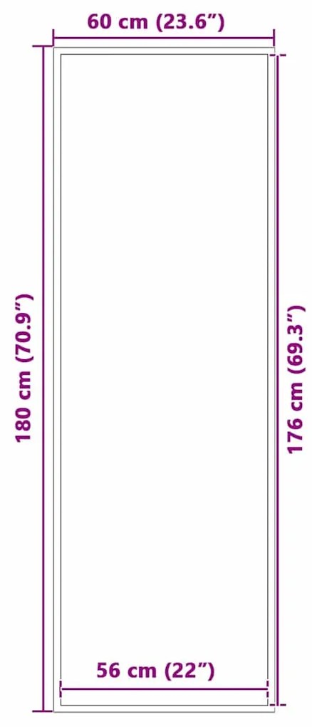 vidaXL Χαλάκι Εξώπορτας Μαύρο και Γκρι 60 x 180 cm Πολυπροπυλένιο, PVC