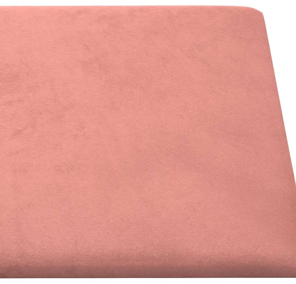 vidaXL Πάνελ Τοίχου 12 τεμ. Ροζ 90x15 εκ. 1,62 μ² Βελούδινα