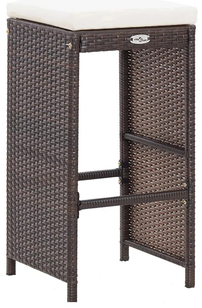 vidaXL Σετ Επίπλων Μπαρ Κήπου 7 τεμ. Καφέ Συνθετικό Ρατάν με Μαξιλάρια