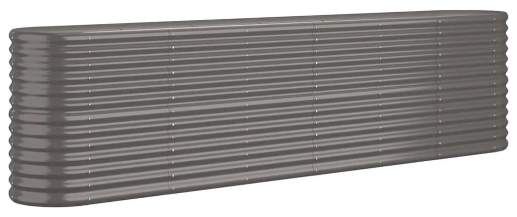 vidaXL Ζαρντινιέρα Γκρι 260x40x68 εκ. Γαλβανισμένος χάλυβας