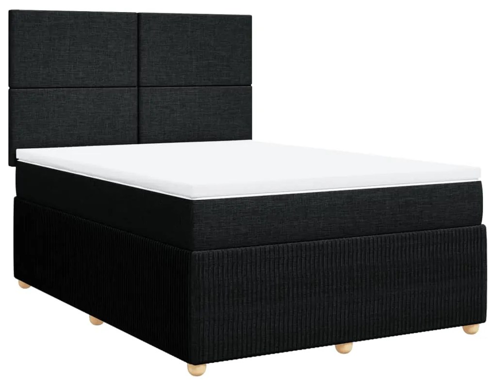 ΚΡΕΒΑΤΙ BOXSPRING ΜΕ ΣΤΡΩΜΑ ΜΑΥΡΟ 160X200 ΕΚ. ΥΦΑΣΜΑΤΙΝΟ 3294402