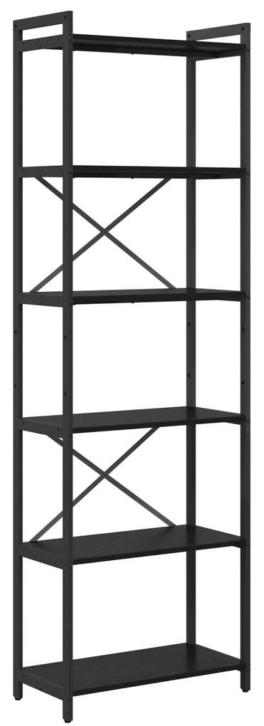 vidaXL Βιβλιοθήκη Μαύρη δρυς 60 x 30 x 188 εκ Επεξεργασμένο ξύλο
