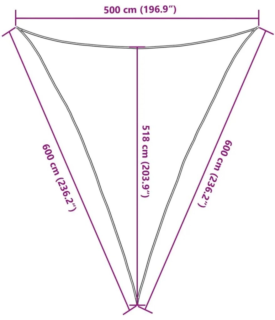 Πανί Σκίασης Κρεμ 5 x 6 x 6 μ. από HDPE 160 γρ./μ² - Κρεμ