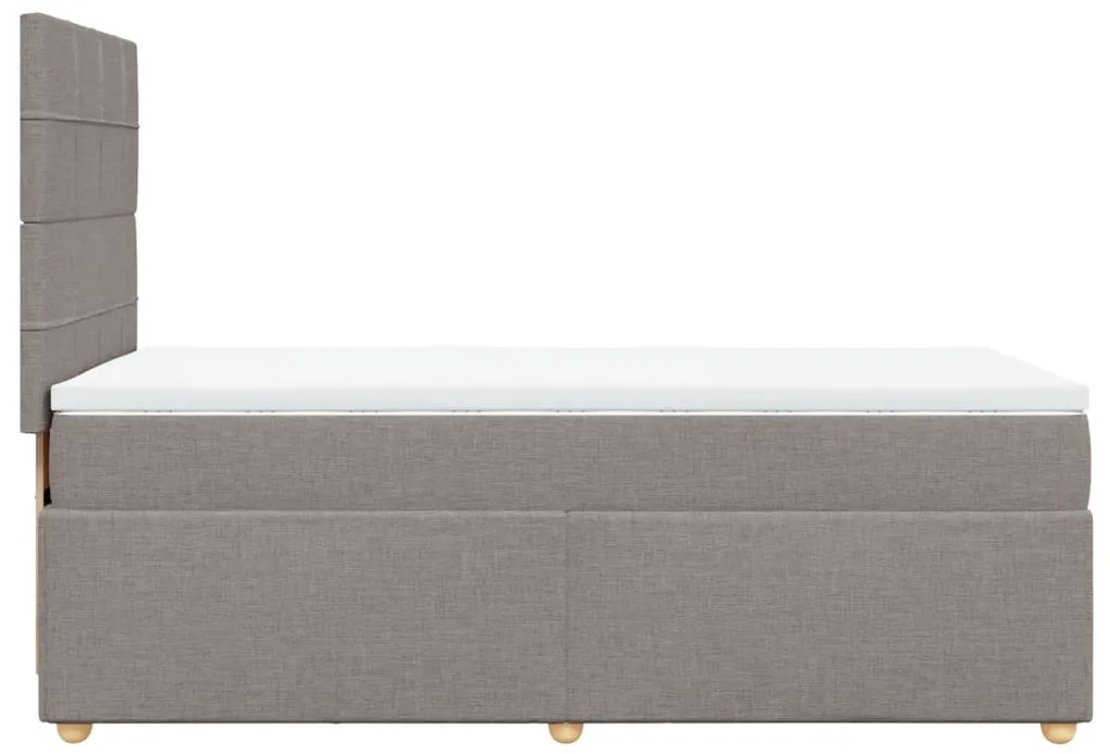 vidaXL Κρεβάτι Boxspring με Στρώμα Taupe 90x190 εκ.Υφασμάτινο