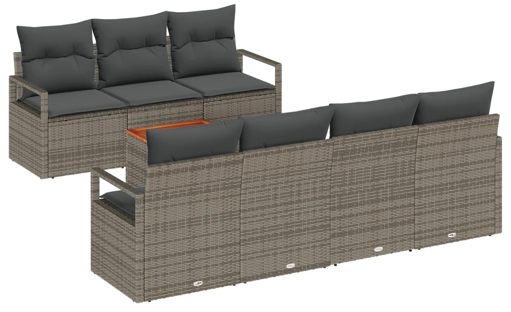 vidaXL Σετ σαλονιού κήπου 8 pcs Γκρι Μεγάλο
