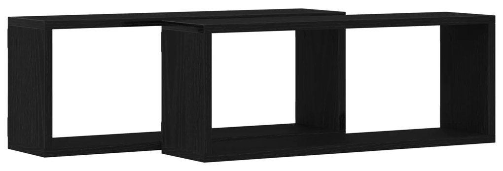 vidaXL Ράφια 2 Πακέτο Μαύρη Δρυς 60x15x23 εκ Κατασκευασμένα από Μηχανική Ξυλεία