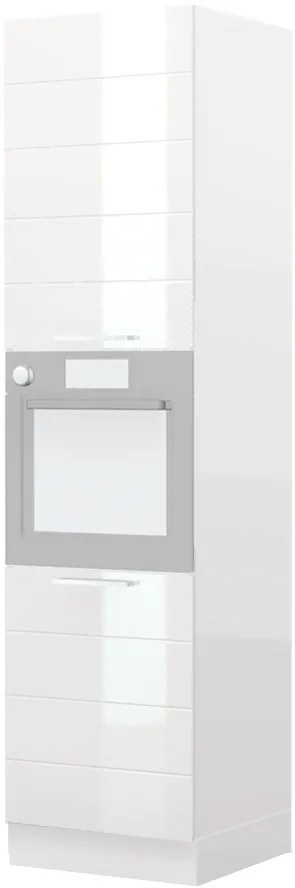 Επιδαπέδιο ντουλάπι φούρνου ψηλό Hudson K23-60-2KR-Λευκό γυαλιστερό - 60.00Χ60.00Χ235.00cm