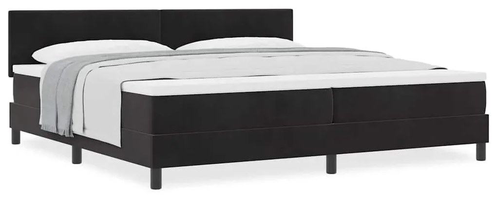 vidaXL Κρεβάτι με Ελατήρια και Στρώμα Μαύρο 200 x 200 cm ύφασμα
