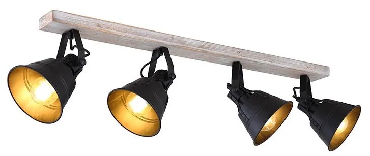 Φωτιστικό Οροφής Globo Lighting Gunther 15366S-4 Μαύρο