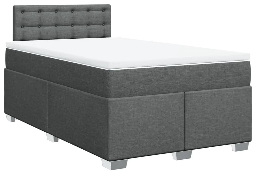 ΚΡΕΒΑΤΙ BOXSPRING ΜΕ ΣΤΡΩΜΑ ΣΚΟΥΡΟ ΓΚΡΙ 120X190 ΕΚ ΥΦΑΣΜΑΤΙΝΟ 3288142