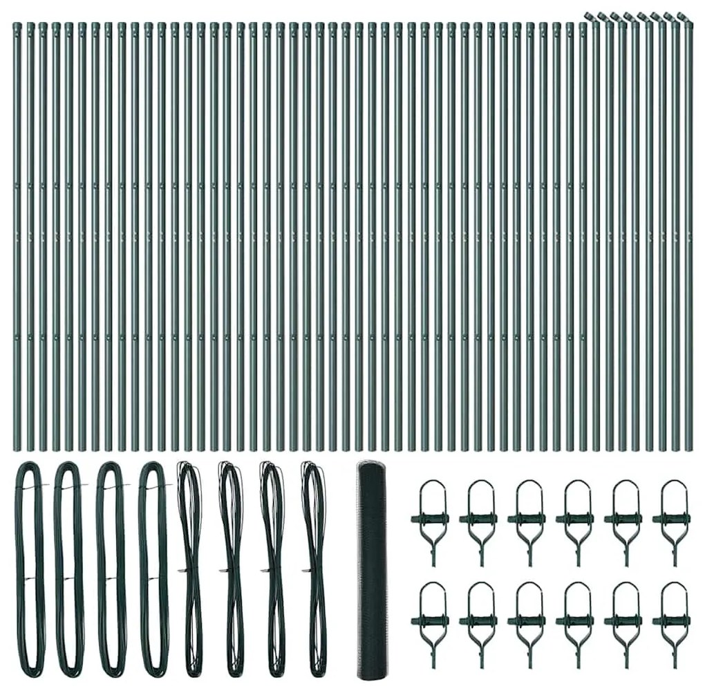 vidaXL Στύλος Περιφράξεων Πράσινο 100 x 1 μ (25 χλστ πλέγμα)