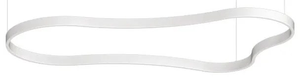 Φωτιστικό Οροφής Κρεμαστό Waves-3 345291 3000K 7500lm 155,6x87x209,3cm White Ideal Lux