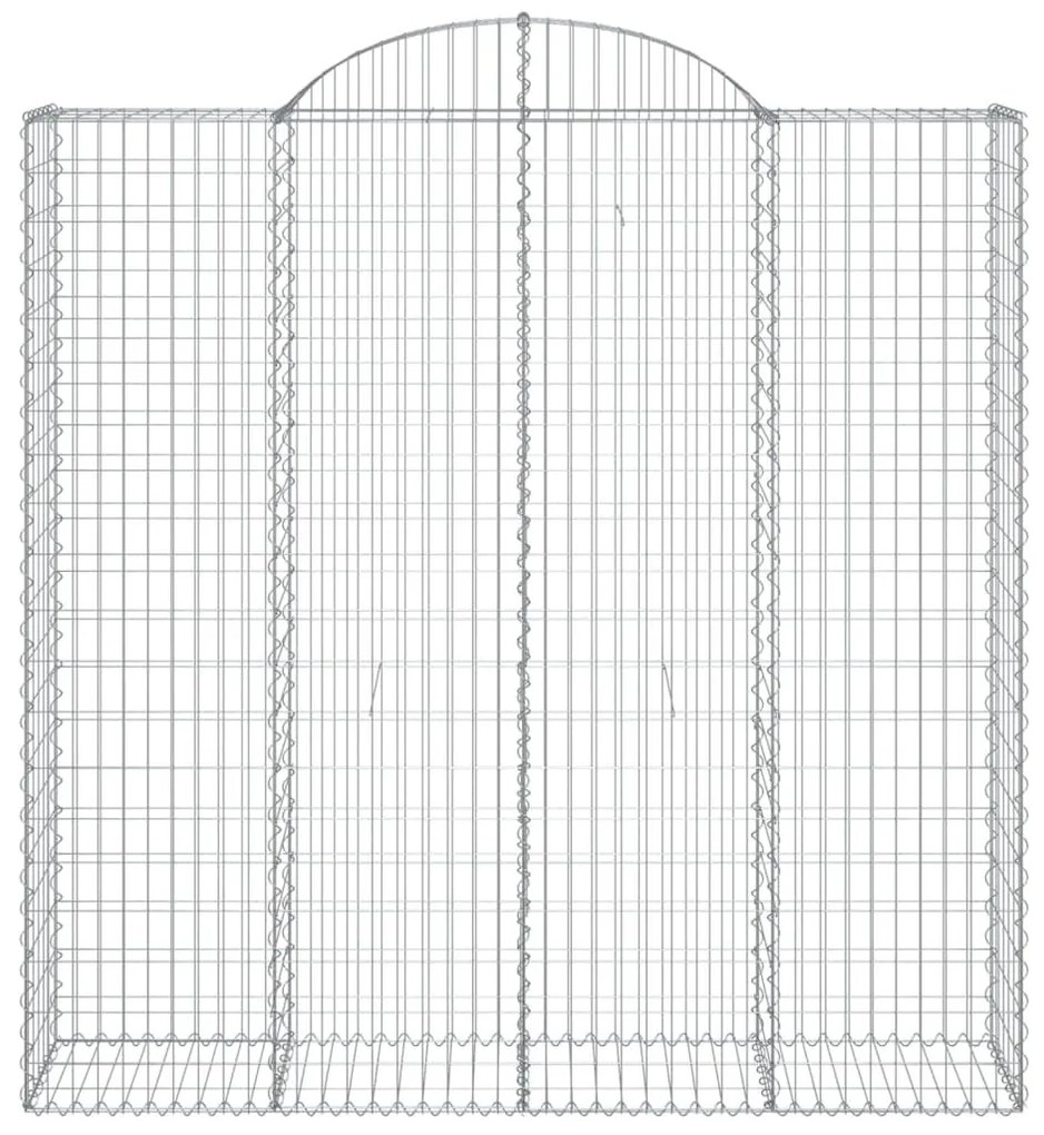 Συρματοκιβώτια Τοξωτά 3 τεμ. 200x50x200/220 εκ. Γαλβαν. Ατσάλι - Ασήμι