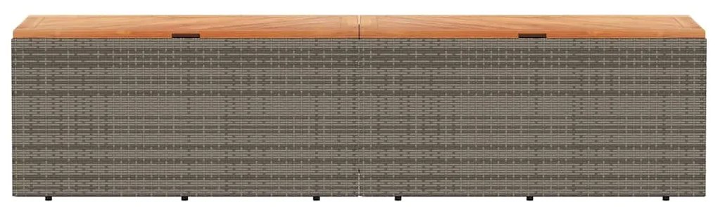 vidaXL Κουτί Αποθ. Κήπου Γκρι 220x50x54 εκ. Συνθ. Ρατάν/Μασίφ Ακακία