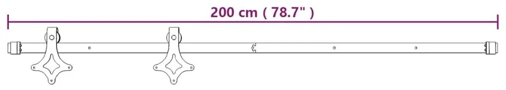 Συρόμενη Μεσόπορτα με Μηχανισμό 95 x 210 εκ. Μασίφ Ξύλο Πεύκου - Καφέ