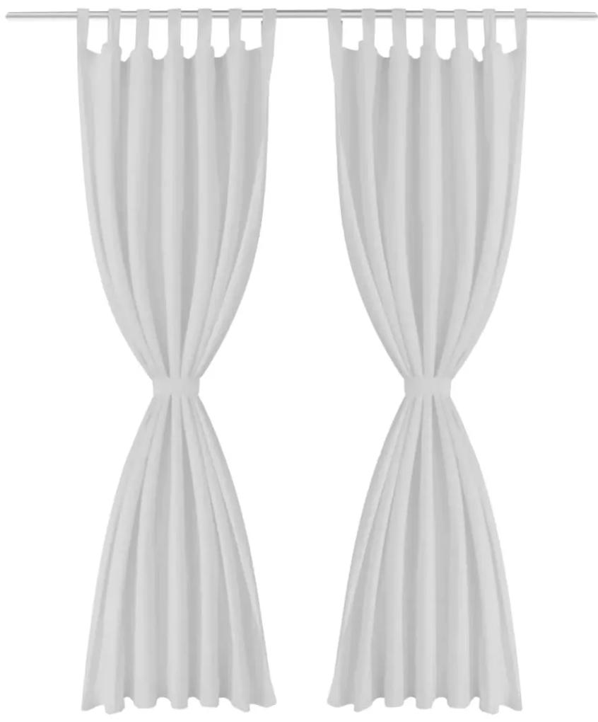 vidaXL Κουρτίνες με Θηλιές 2 τεμ. Λευκές 140 x 175 εκ. από Microsatin