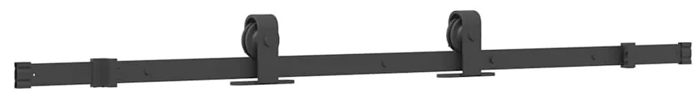 vidaXL Συρόμενη πόρτα με σετ υλικού Μαύρο 76x205 cm γυαλί μετριασμένο