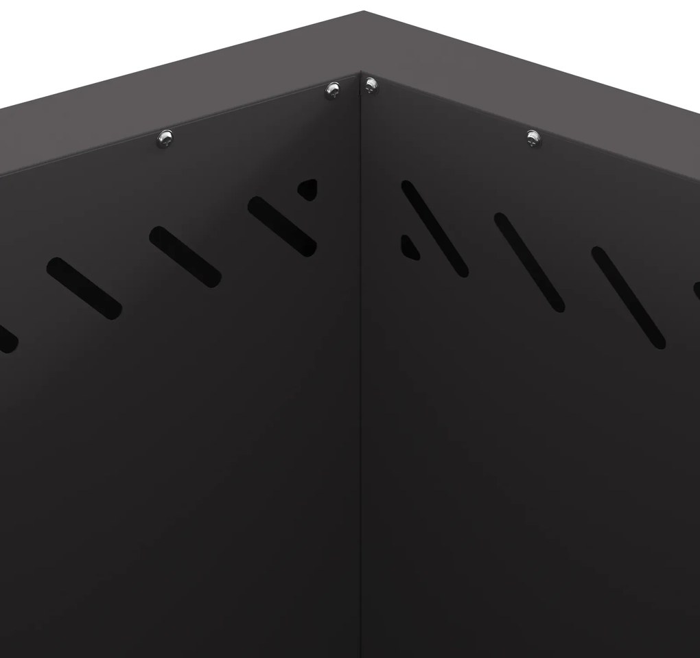 vidaXL Σαφής Φωτιά Χωρίς Καπνό Έξιγωνο Μαύρο 58x58x51 εκ Ατσάλι