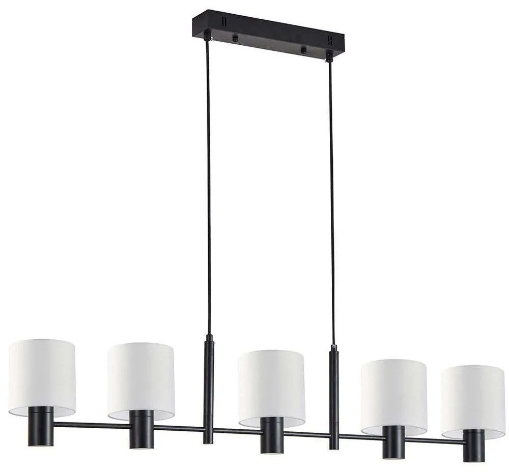 Φωτιστικό Οροφής - Ράγα Adept 77-8293 109x14x120cm 5xE27 60W Black-White Homelighting