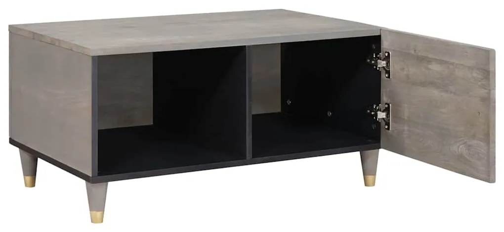 vidaXL Τραπεζάκι σαλονιού Γκρι 80 x 50 x 40 cm Μασίφ ξύλο μάνγκο