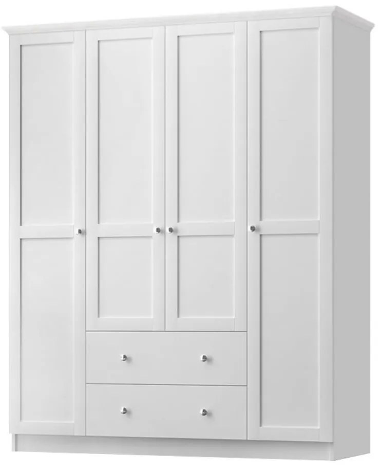 Ντουλάπα Ρούχων Emily 0235944 Τετράφυλλη 140x50x210cm White Τετράφυλλη