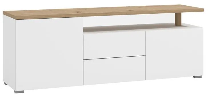 Έπιπλο τηλεόρασης ATERNO 154 3K2F2V Λευκό - Artisan Oak 154x40x56εκ. 154x40x56 εκ.