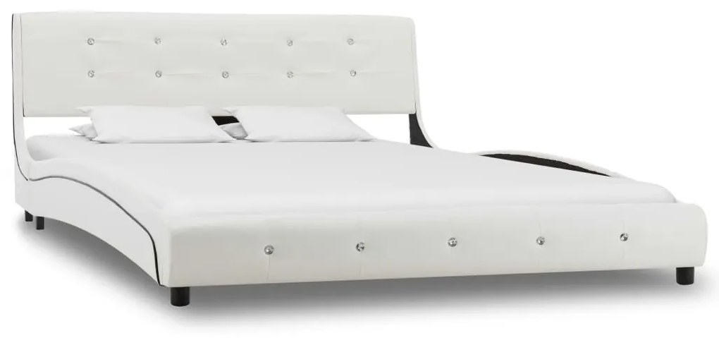 vidaXL Πλαίσιο Κρεβατιού Λευκό 135 x 190 εκ. από Συνθετικό Δέρμα
