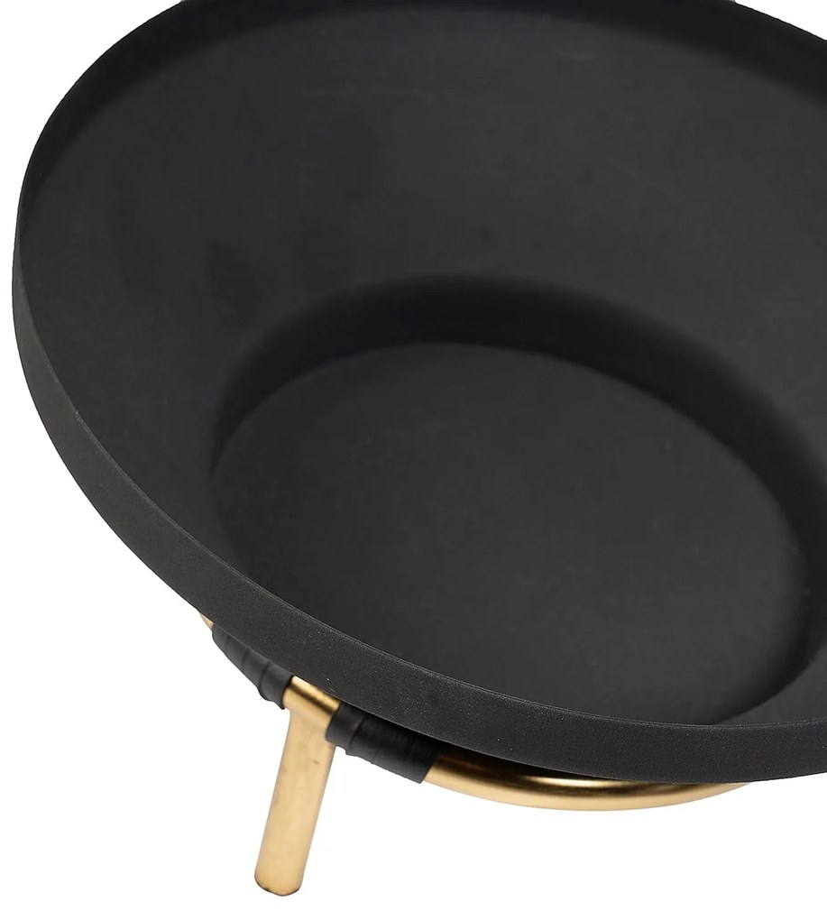 Decorative bowl DOME DECO με χρυσή βάση D3-S21-BLA