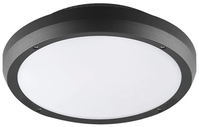 Adeleq Πλαφονιέρα PC Στρογγυλή Φ300mm 2 Ντουί Ε27 Ip65 Γραφίτης 21-8011