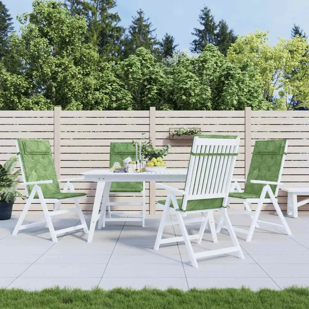 vidaXL Μαξιλάρια Καρέκλας με Ψηλή Πλάτη 4 τεμ. Σχ. Φύλλα Ύφασμα Oxford