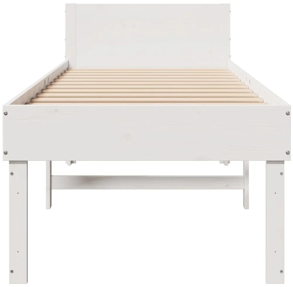 vidaXL Σκελετός Κρεβ. Χωρίς Στρώμα Λευκό 75x190 εκ Μασίφ Πεύκο
