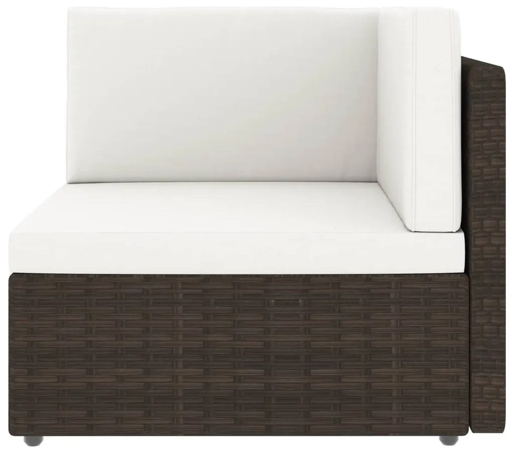 vidaXL Σαλόνι Κήπου 4 Τεμαχίων Καφέ από Συνθετικό Ρατάν με Μαξιλάρια