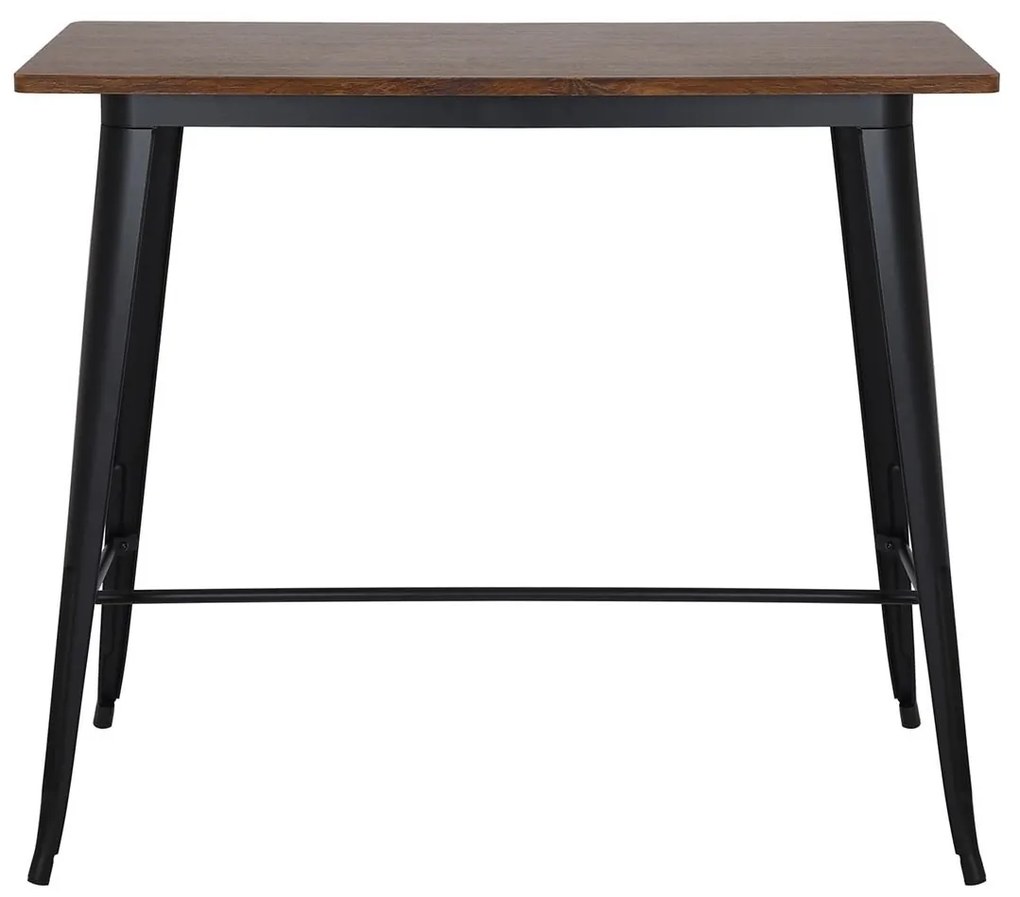 RELIX Wood Dark Oak Τραπέζι Bar-Pro, Μέταλλο Βαφή Μαύρο 120x60x102cm