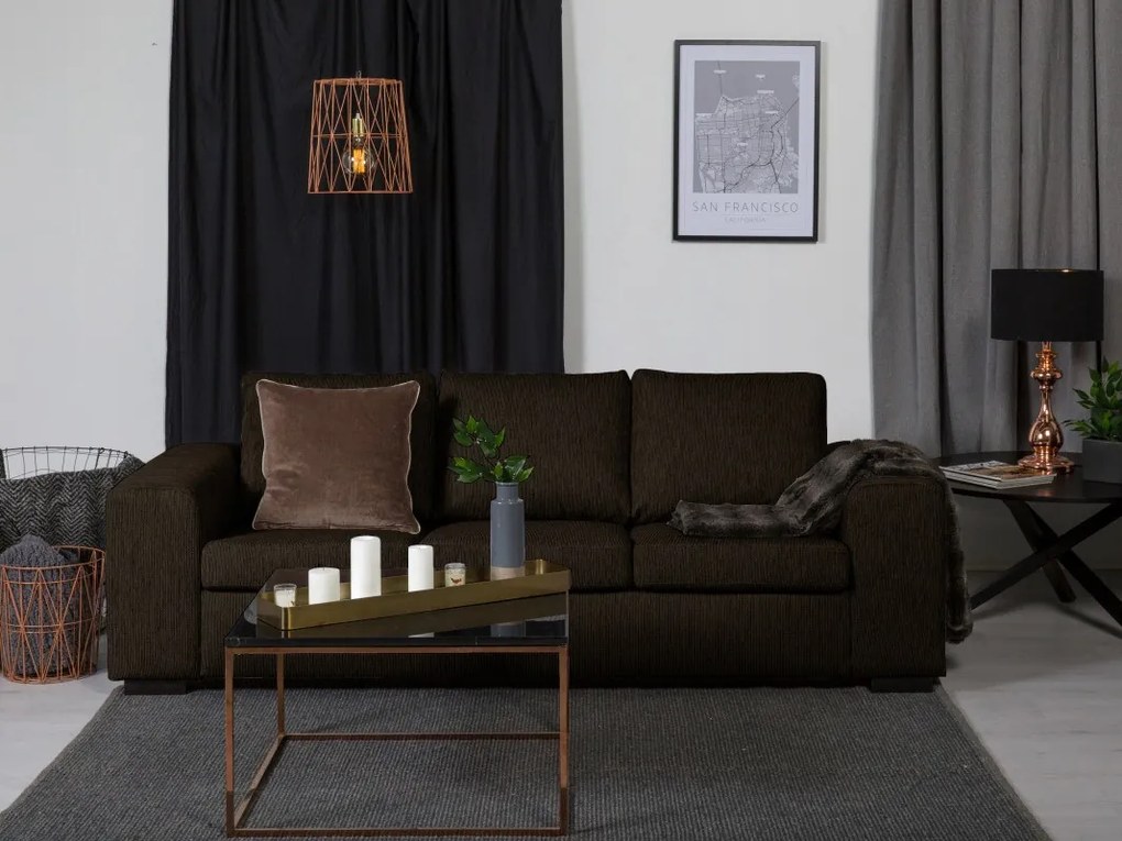 Καναπές Scandinavian Choice B110, Αριθμός θέσεων: 3, Καφέ, 234x91x86cm, Ταπισερί, Πόδια: Ξύλο | Epipla1.gr