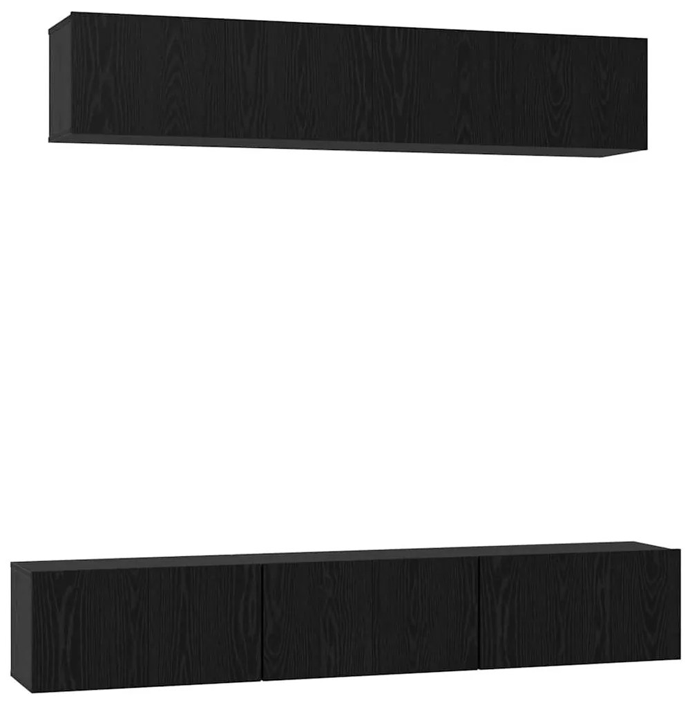 vidaXL Σετ επίπλου τηλεόρασης 5 pcs Μαύρη Οξυά Επεξεργασμένο ξύλο