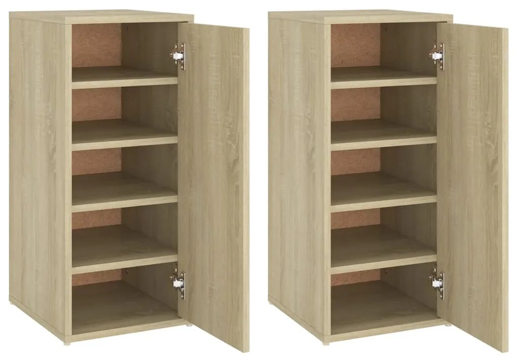 vidaXL Παπουτσοθήκες 2 τεμ. Sonoma Δρυς 32x35x70 εκ. από Μοριοσανίδα