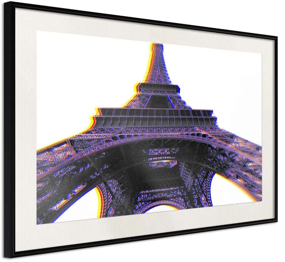 Αφίσα - Symbol of Paris (Purple) - 30x20 - Μαύρο - Με πασπαρτού