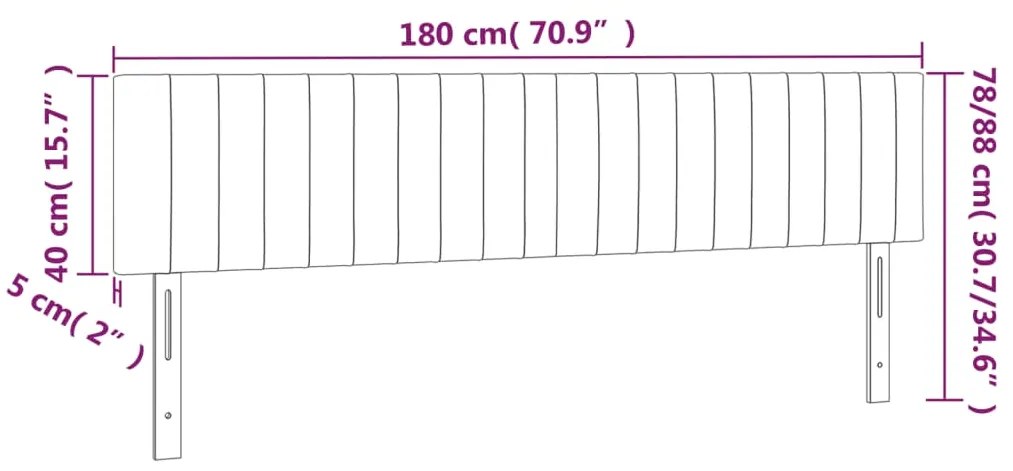 vidaXL Κεφαλάρι Κρεβατιού LED Ροζ 180x5x78/88 εκ. Βελούδινο