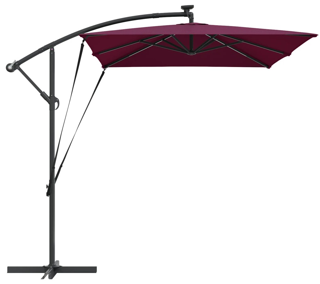 vidaXL Ομπρέλα Cantilever Banana Μπορντό 294 x 200 x 254 εκ.