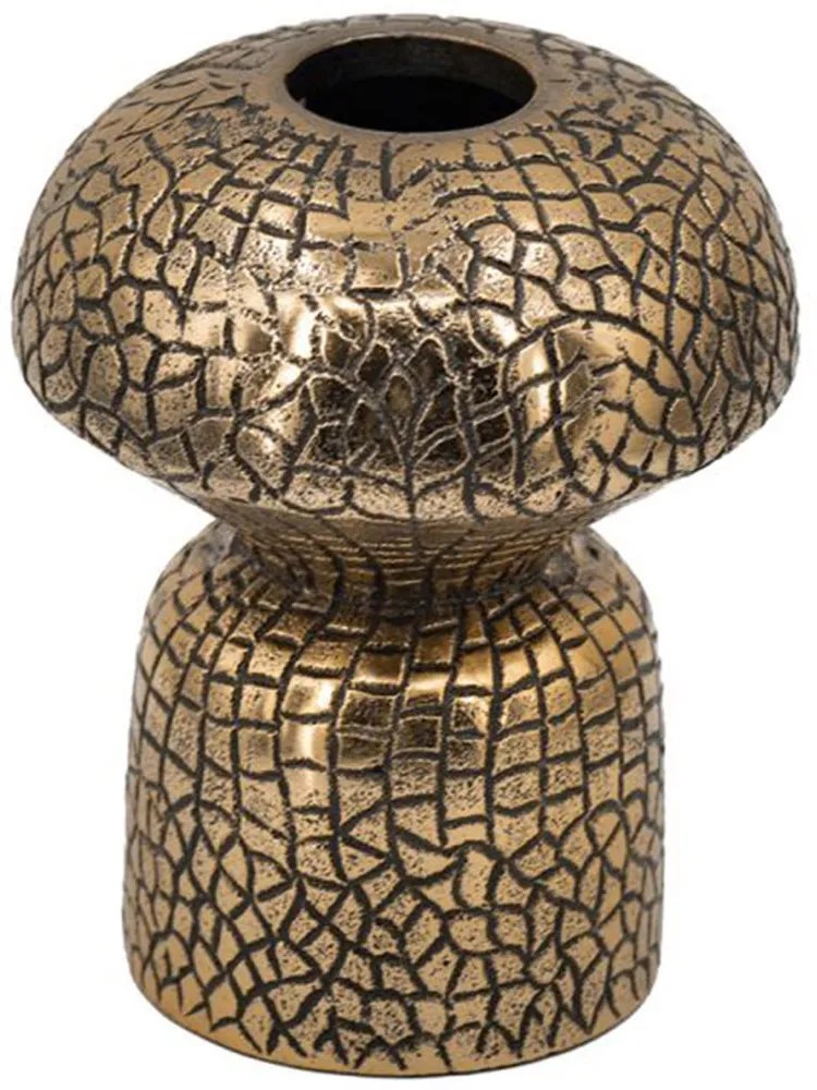Βάζο Διακοσμητικό Croco LB78219-GOLD 13x13x16cm Black-Gold Artekko Μέταλλο