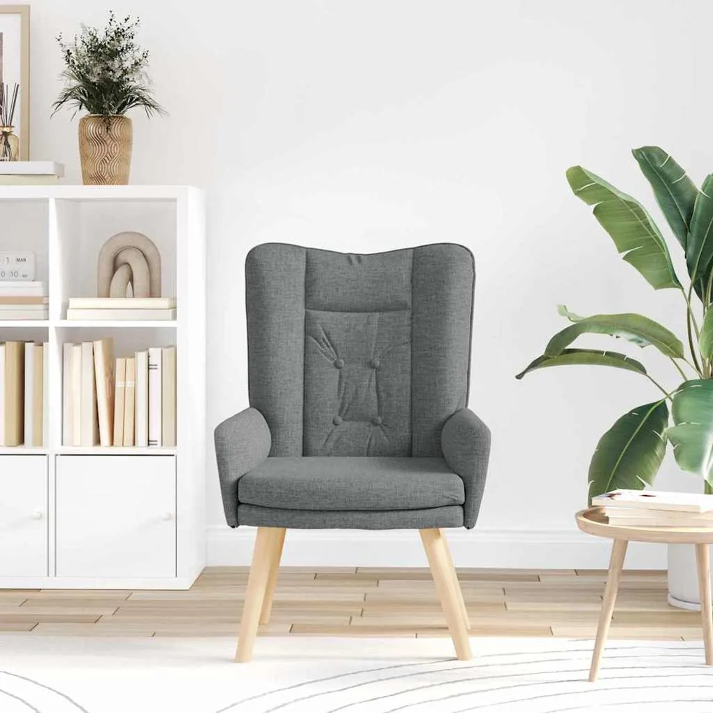 vidaXL Χαλαρωτική Πολυθρόνα Σκούρο γκρι 63 x 67 x 94 εκ. ύφασμα