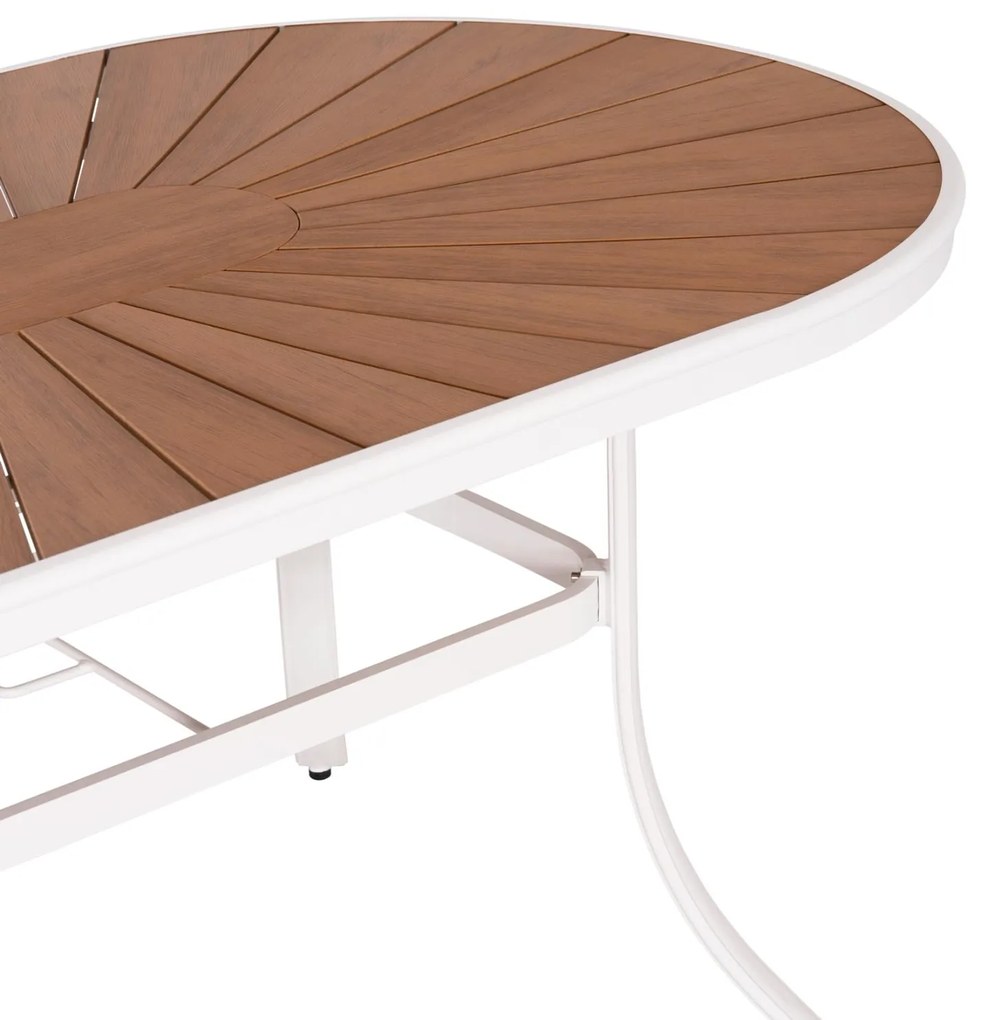 Τραπέζι κήπου TELAMO Οβάλ Αλουμίνιο Λευκό με Polywood 160X90Χ73,5Υ εκ. 160x90x73.5 εκ.