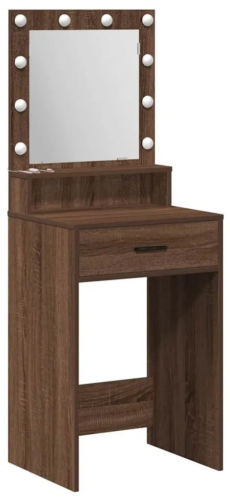 vidaXL Κομοδίνο με ράφι Καφέ δρυς 50 x 41 x 135 εκ Επεξεργασμένο ξύλο